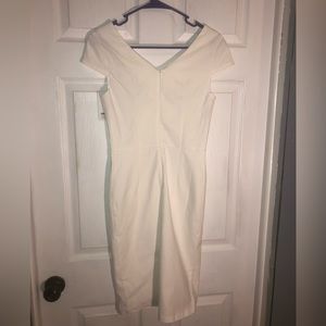 Size S beautifully made off white “dressy” dress, back slit and zipper, NWT
